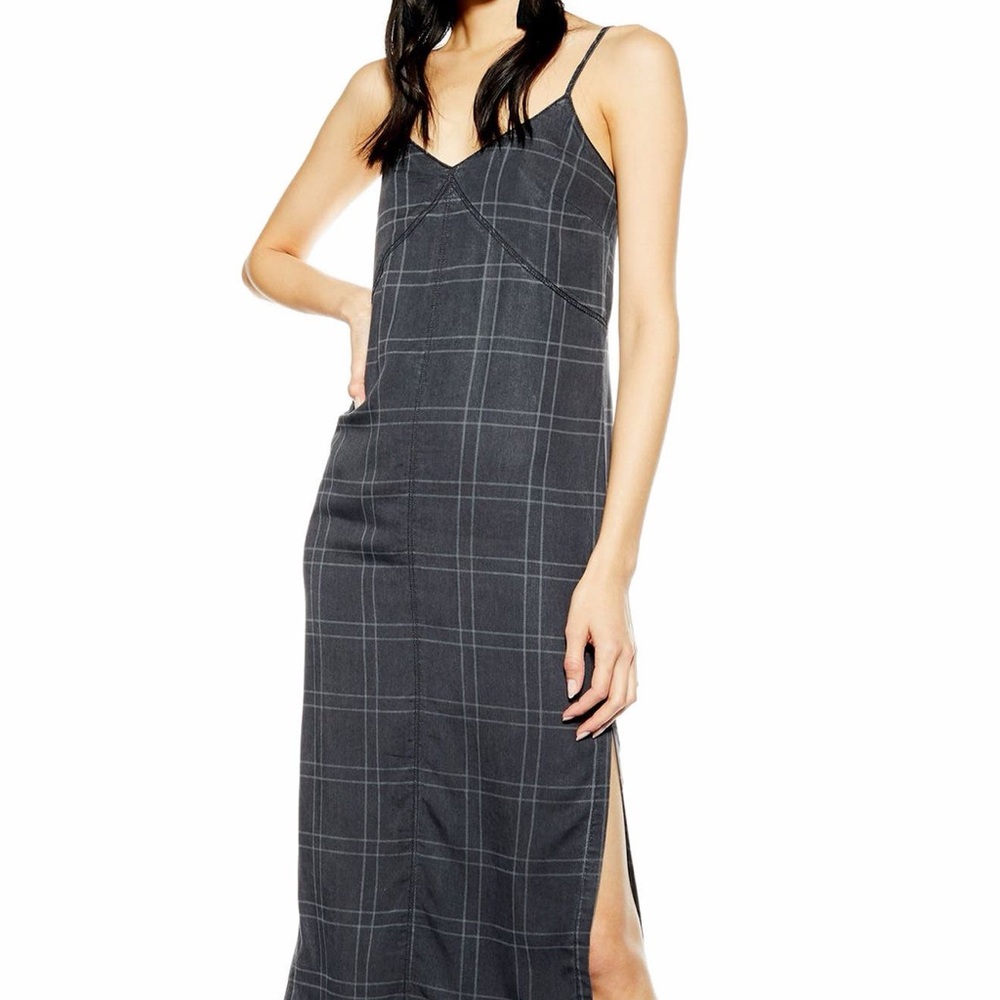 Topshop Gray Plaid Dress